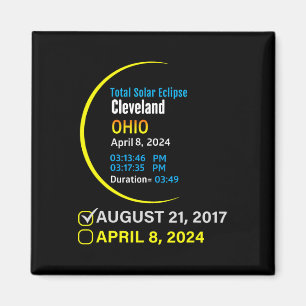Totale Zonsverduistering 8 april 2024 Ohio Clevela Magneet
