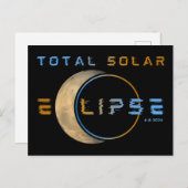 TOTALE ZONSVERDUISTERING 8 APRIL 2024 ZONNESTELSEL BRIEFKAART (Voorkant / Achterkant)