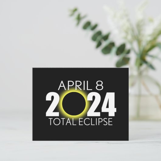 Totale zonsverduistering - 8 april 2024 - Zwart De Briefkaart (Staand voorkant)