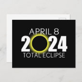 Totale zonsverduistering - 8 april 2024 - Zwart De Briefkaart (Voorkant / Achterkant)