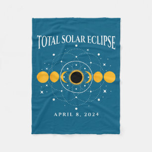Totale Zonsverduistering 8 april Illustratie Fleece Deken