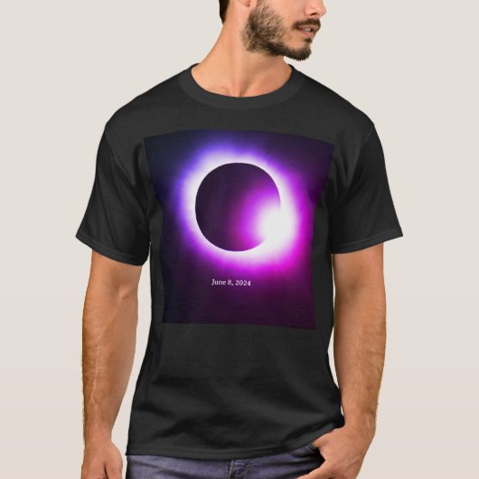 Totale zonsverduistering 8 juni 2024 maanszon t-shirt (Voorkant)