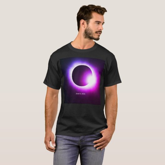 Totale zonsverduistering 8 juni 2024 maanszon t-shirt (Voorkant volledig)
