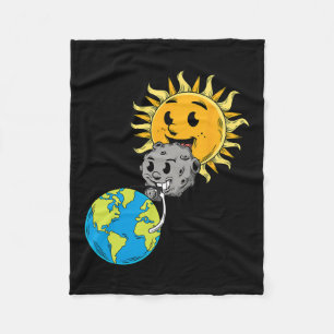Totale Zonsverduistering Aarde Maan Zon Fotobom Li Fleece Deken