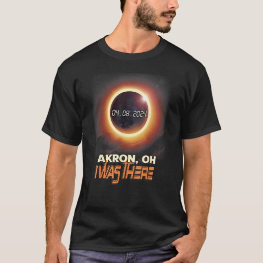Totale zonsverduistering Akron Ohio OH T-shirt (Voorkant)