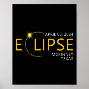 Totale zonsverduistering april 08 2024 McKinney Te Poster
