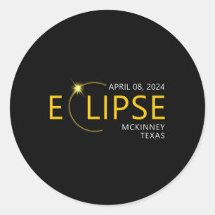 Totale zonsverduistering april 08 2024 McKinney Te Ronde Sticker