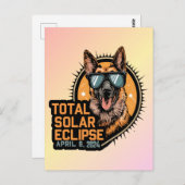 Totale Zonsverduistering April 2024 Duitse Herder  Briefkaart (Voorkant / Achterkant)