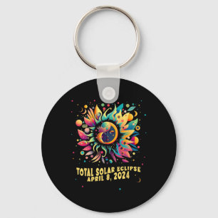 Totale Zonsverduistering April 2024 Hippie Pop Kun Sleutelhanger