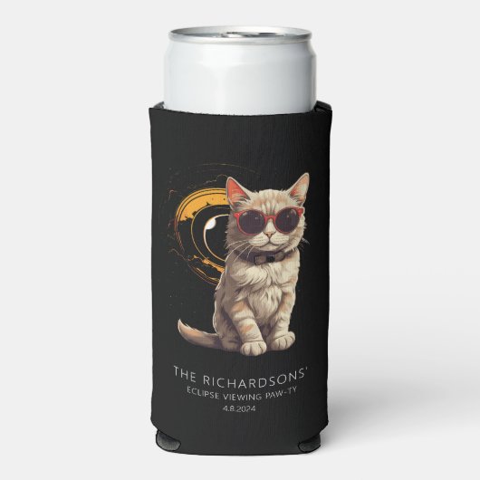 Totale Zonsverduistering April 2024 Leuke Kat in B Seltzer Blikjeskoeler (Seltzer Voorkant)