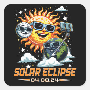 Totale Zonsverduistering April 2024 Vierkante Sticker