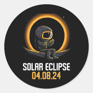 Totale Zonsverduistering April 8 2024 America Sola Ronde Sticker