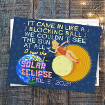 Totale Zonsverduistering April 8 2024 American Fun Briefkaart<br><div class="desc">Op 8 april 2024 zal een totale zonsverduistering zichtbaar zijn in een groot deel van de Verenigde Staten. Het heet de 'Great American Solar Eclipse'. Als je van plan bent om dit spannende evenement te vieren, is dit humoristische ontwerp perfect voor jou. De ironische parodietekst bootst de tekst van het...</div>