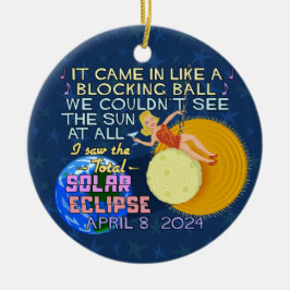 Totale Zonsverduistering April 8 2024 American Fun Keramisch Ornament