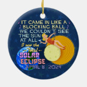 Totale Zonsverduistering April 8 2024 American Fun Keramisch Ornament (Achterkant)