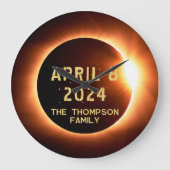 Totale Zonsverduistering April 8 2024 Gepersonalis Grote Klok (Voorkant)