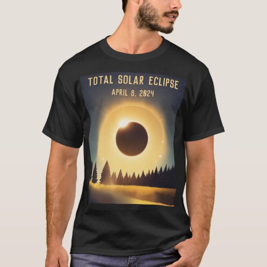 Totale zonsverduistering April 8, 2024 landschap T-shirt (Voorkant)