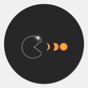 Totale Zonsverduistering April 8 2024 Leuke Fases  Ronde Sticker