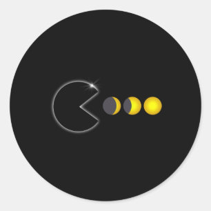 Totale Zonsverduistering April 8 2024 Leuke Fases  Ronde Sticker