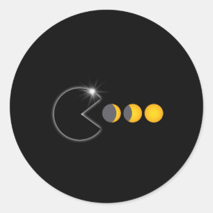 Totale Zonsverduistering April 8 2024 Leuke Fases Ronde Sticker