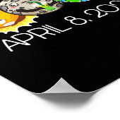 Totale zonsverduistering april 8 2024 Moon Astrono Poster (Hoek)