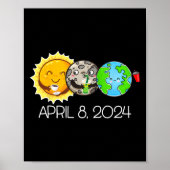 Totale zonsverduistering april 8 2024 Moon Astrono Poster (Voorkant)