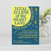 Totale Zonsverduistering April 8th 2024 Bezichtigi Kaart (Staand voorkant)