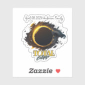 Totale Zonsverduistering April 8th 2024 Familienaa Sticker (Vel)