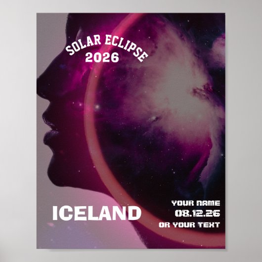 Totale zonsverduistering augustus 2026 tekst geper poster (Voorkant)