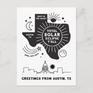 Totale zonsverduistering Austin Texas Briefkaart