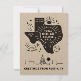 Totale zonsverduistering Austin Texas Wenskaart Bedankkaart