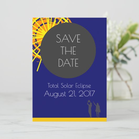 Totale Zonsverduistering Bewaar de datum Save The Date (Staand voorkant)
