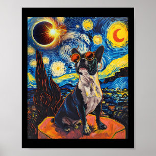 Totale zonsverduistering Boston Terrier Dog Poster