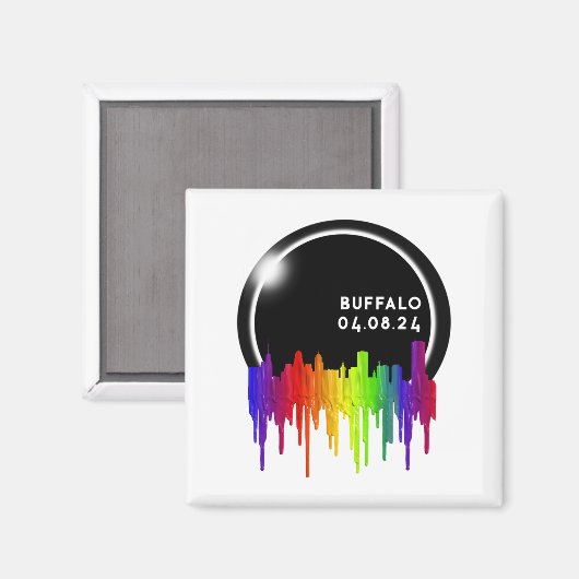 Totale Zonsverduistering Buffel 8 april 2024 Long  Magneet (Voorkant / Achterkant)