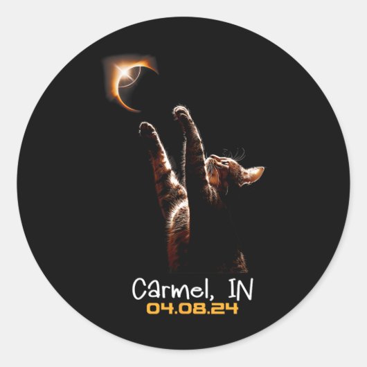 Totale zonsverduistering Carmel Indiana Ronde Sticker (Voorkant)