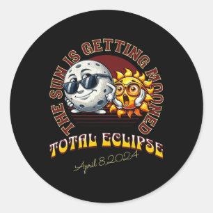 Totale Zonsverduistering Chase 2024 Zon wordt Maan Ronde Sticker
