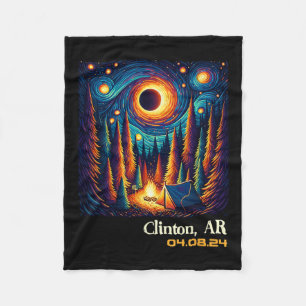 Totale zonsverduistering Clinton Arkansas Fleece Deken
