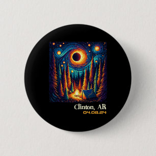 Totale zonsverduistering Clinton Arkansas Ronde Button 5,7 Cm