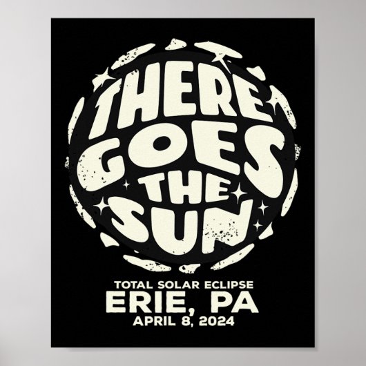 Totale Zonsverduistering Erie PA April 8 2024 Daar Poster (Voorkant)