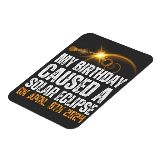 Totale zonsverduistering Grappige Verjaardag 4-8-2 Magneet (Linkerzijde)