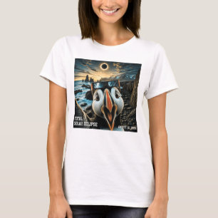 Totale Zonsverduistering IJsland Papegaaiduiker Se T-shirt