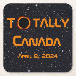 Totale zonsverduistering in Canada 2024  Kartonnen Onderzetters