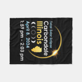 Totale zonsverduistering in Carbondale Illinois op Fleece Deken (Voorkant (Horizontaal))