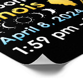 Totale zonsverduistering in Carbondale Illinois op Poster (Hoek)