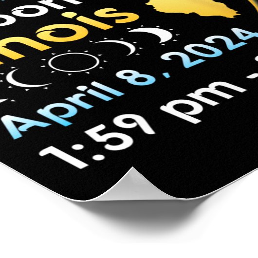 Totale zonsverduistering in Carbondale Illinois op Poster (Hoek)