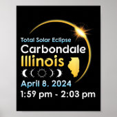 Totale zonsverduistering in Carbondale Illinois op Poster (Voorkant)