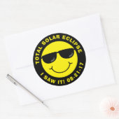 Totale Zonsverduistering Koel Gezicht Ronde Sticker (Envelop)