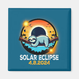 Totale Zonsverduistering Luiaard Zonne-illustratie Magneet