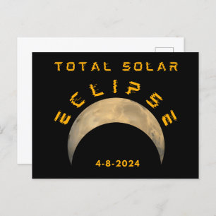 TOTALE ZONSVERDUISTERING MAAN ZON AARDE BRIEFKAART