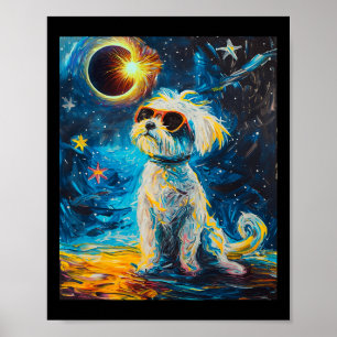 Totale zonsverduistering Maltese hond Poster